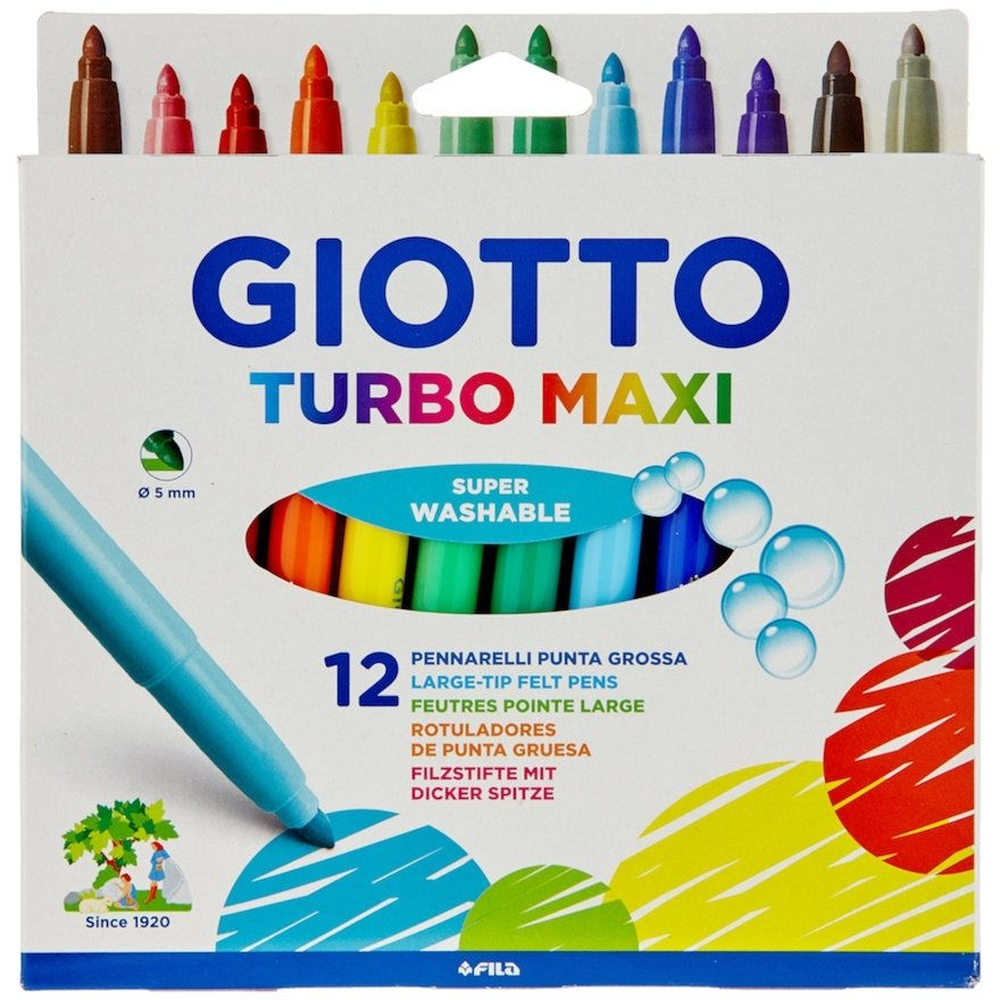 Pennarello Turbomaxi Monocolore - punta D5mm - nero - Giotto